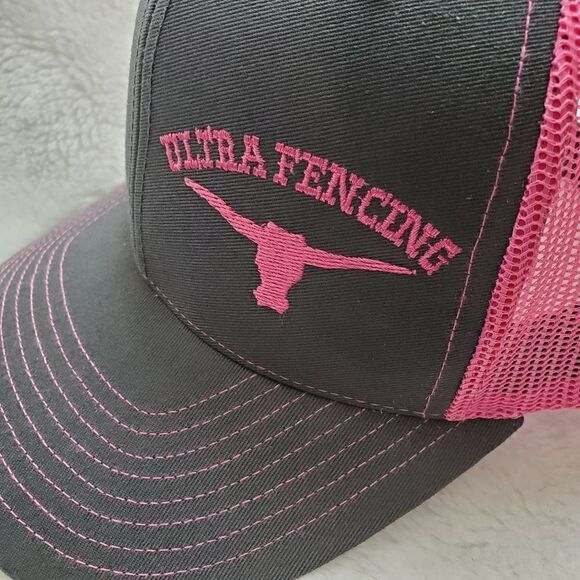 Ultra Fencing Longhorn Pink and Gray Truckers Cap. Snapback - Picture 3 of 9